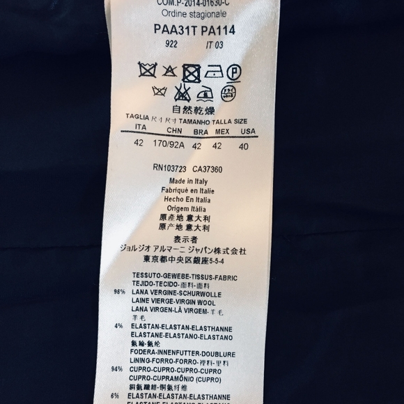 Authentic GIORGIO ARMANI ITALY, pure virgin Wool - Picture 11 of 16